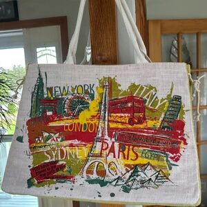 Blessings Unlimited Natural Jute Reusable Tote Shopping Bag Paris NY